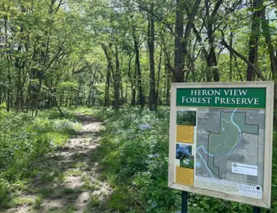 Heron View forest preserve trail sign
