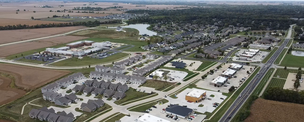 Drone aerial view of TDC development — built to stay involved